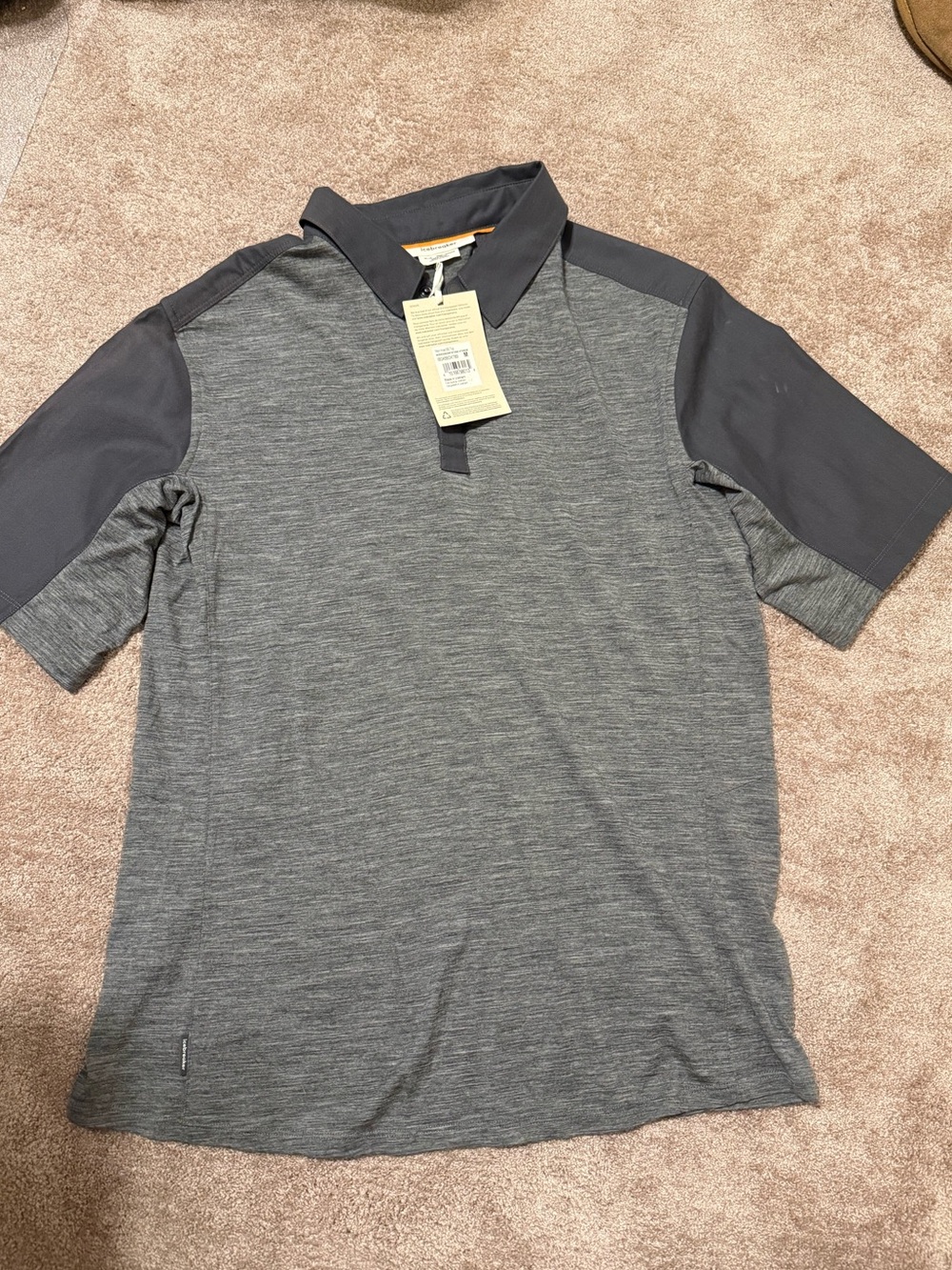 Icebreaker Man’s  Gray Merino Layer - Lightweight Button up